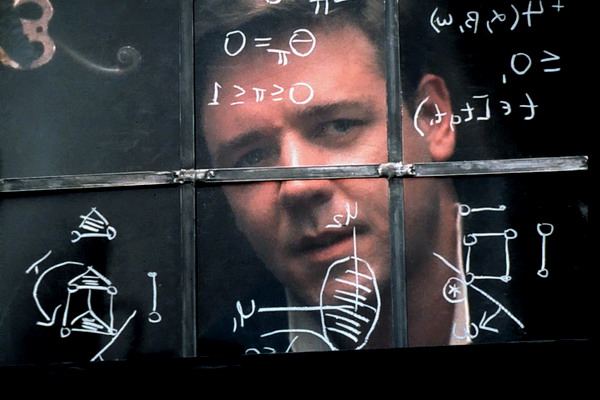 -UNDATED PUBLICITY PHOTO- Actor Russell Crowe portrays mathematical genius John Forbes Nash, Jr. in ..
